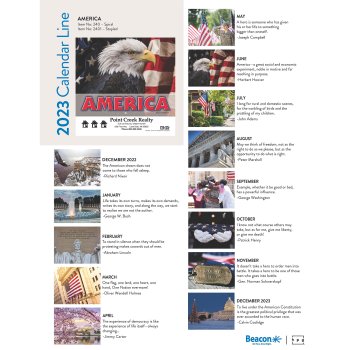 (image for) America! 13 Month Wall Stapled Version- # 2401