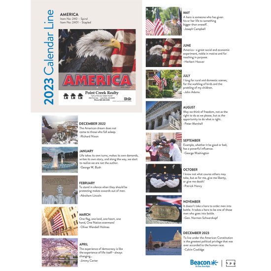 (image for) America! 13 Month Wall Stapled Version- # 2401