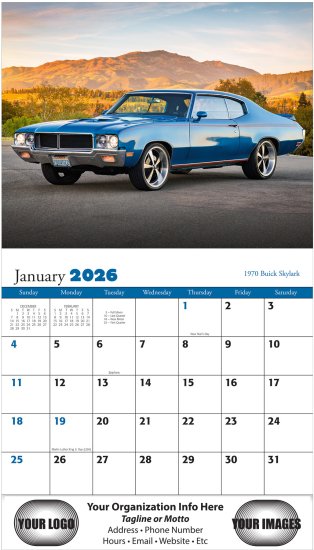 (image for) Muscle Cars 13 Month Wall - Stapled - # 2701