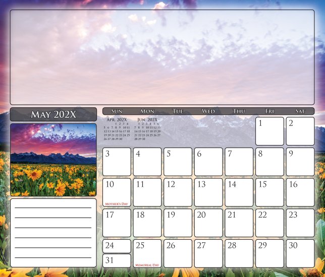(image for) Note Paper Calendar Mouse Pads 12 Sheet - 7.25x8.5 - MPL012 NEW LOWER PRICE!! 