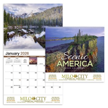 (image for) Scenic America 13-Mo Full-Size Spiral Wall Calendar- # 400