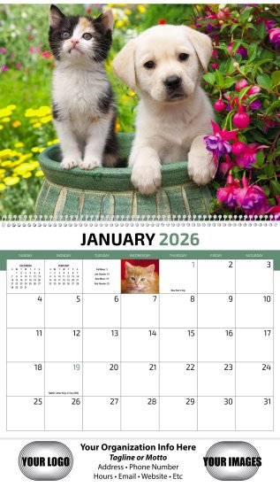 (image for) Four Paws 13-Month Full-Size Spiral Wall Calendar- #410