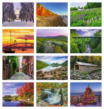 (image for) New England 13-Month Full-Size Spiral Wall Calendar- #412