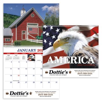 (image for) America - Patriotic-13-Month Full-Size Spiral Wall Calendar #457