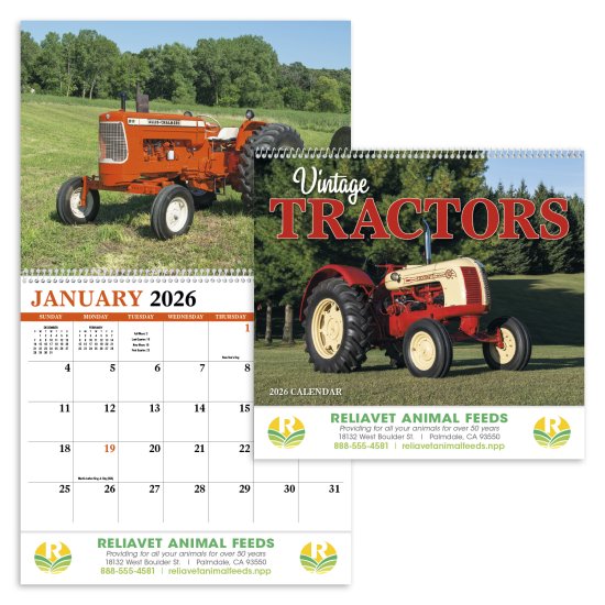 (image for) Legendary Tractors 13-Month Full-Size Spiral Wall Calendar #471