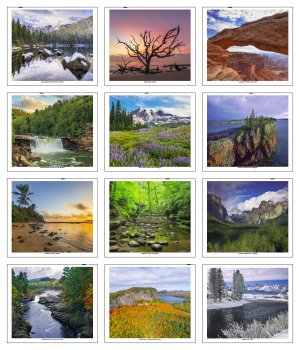 (image for) Twelve (12) Pocket- Scenic America Wall Calendar- # 504