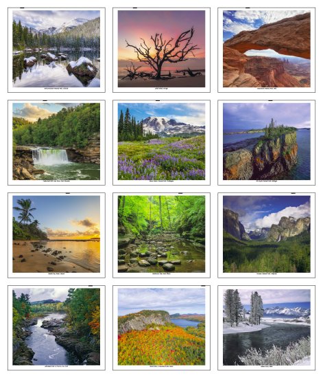 (image for) Twelve (12) Pocket- Scenic America Wall Calendar- # 504