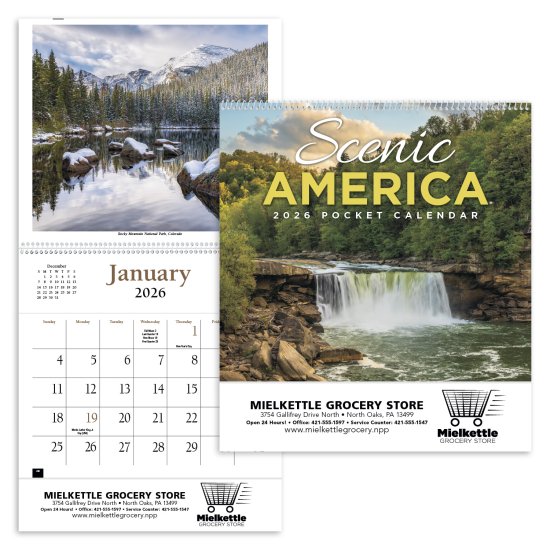 (image for) Twelve (12) Pocket- Scenic America Wall Calendar- # 504