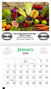 (image for) Twelve (12) Pocket- Cookbook Wall Calendar- # 524