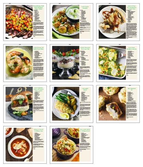 (image for) Twelve (12) Pocket- Cookbook Wall Calendar- # 524