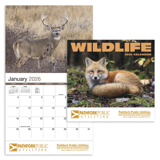 (image for) Wildlife 13-Month Full-Size Wall Calendar- #803