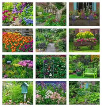 (image for) Gardens 13-Month Full-Size Wall Calendar- # 808