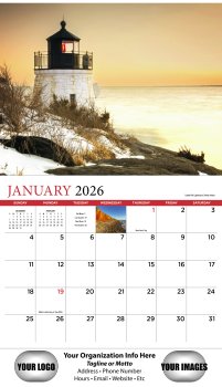 (image for) New England 13-Month Full-Size Wall Calendar- #812