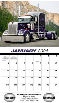(image for) 18-Wheeler-13-Month Full-Size Wall Calendar #823