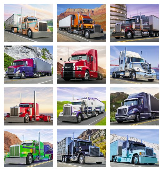 (image for) 18-Wheeler-13-Month Full-Size Wall Calendar #823