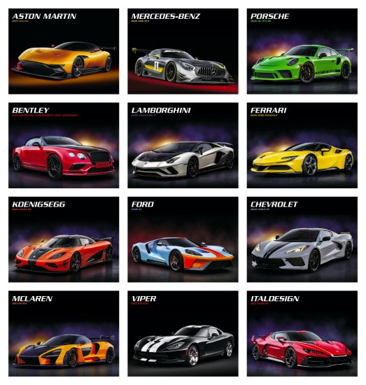 (image for) Fast Trax-13 Month Full Size Wall Calendar- #830