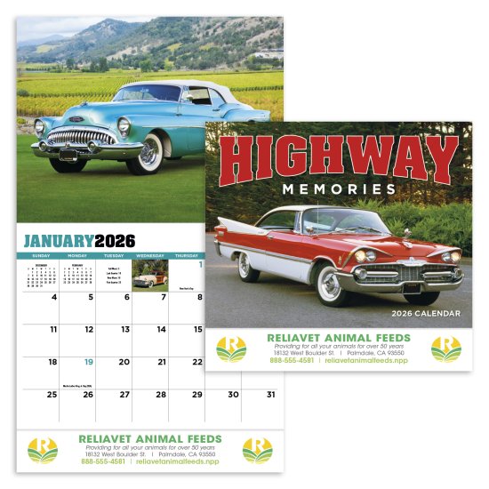 (image for) Highway Memories 13-Month Full-Size Wall Calendar- #832