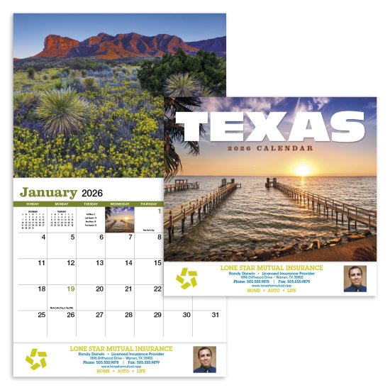 (image for) Texas 13-Month Full-Size Wall Calendar #836