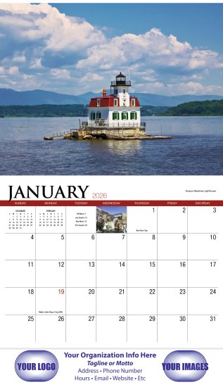 (image for) New York State 13-Month Full-Size Wall Calendar- #838