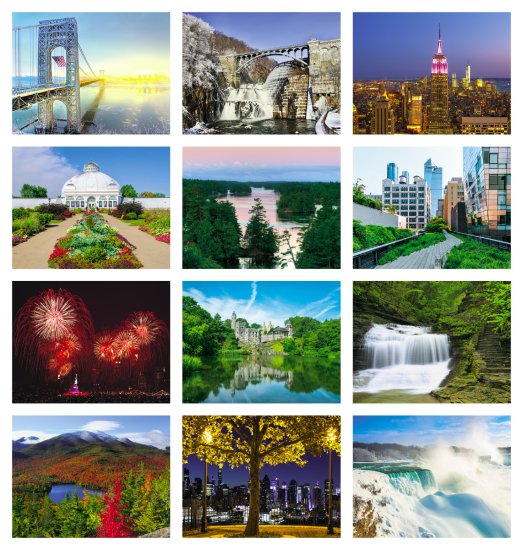 (image for) New York State 13-Month Full-Size Wall Calendar- #838