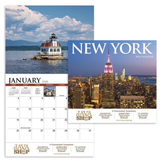 (image for) New York State 13-Month Full-Size Wall Calendar- #838