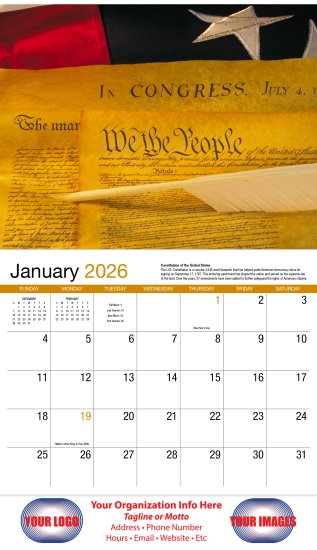 (image for) American History 13-Month Full-Size Wall Calendar- #839