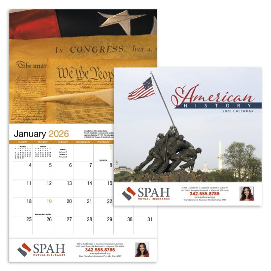 (image for) American History 13-Month Full-Size Wall Calendar- #839