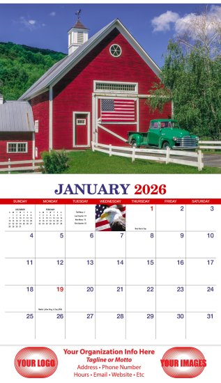 (image for) America - Patriotic-13-Month Full-Size Wall Calendar #857