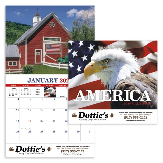 (image for) America - Patriotic-13-Month Full-Size Wall Calendar #857