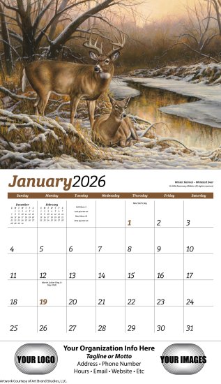 (image for) Wildlife Collection 13 Month Wall Appointment Calendar- #884