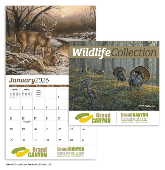 (image for) Wildlife Collection 13 Month Wall Appointment Calendar- #884