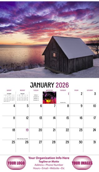 (image for) Dawn to Dusk 13 Month Full-size Wall Calendar- #888