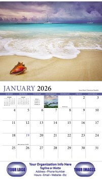 (image for) Beaches 13 Month Full-size Wall Calendar- #889