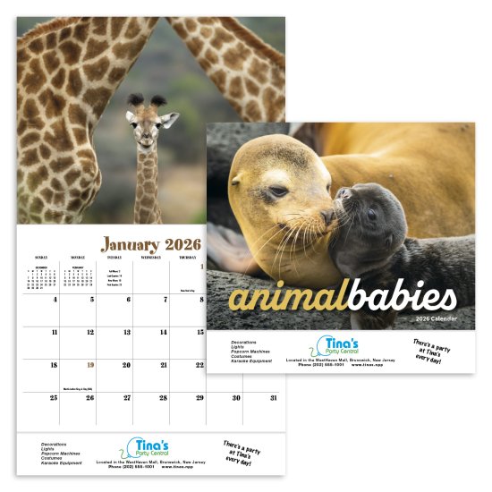 (image for) Animal Babies 13 Month Full Size Wall Calendar #890