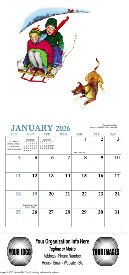 (image for) Mini Norman Rockwell 13-Month Mini-Size Wall Calendar-#941