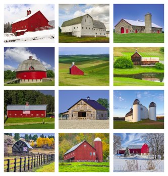 (image for) Scenic Barns 12-Month Wall Calendar- # 1700
