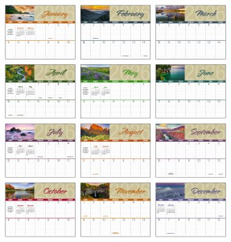 (image for) Scenes of America Big Block Memo Wall Calendar- # 1701
