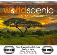 (image for) World Scenic Wall Calendar- with Recipes # 1704 NEW ITEM FOR 2025!! 