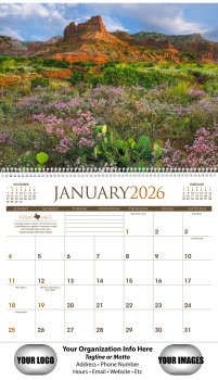 (image for) TEXAS Spiral Wall Calendar- # 1792