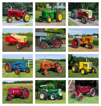 (image for) Antique Tractors Wall 12-Month Calendar- # 1851