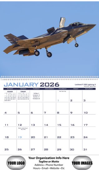 (image for) Planes 16 Month Wall Calendar - Style #1852