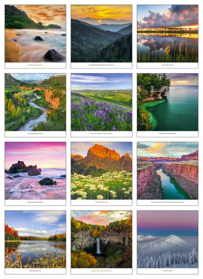 (image for) Beautiful America Retail Executive Wall Calendar- #2100