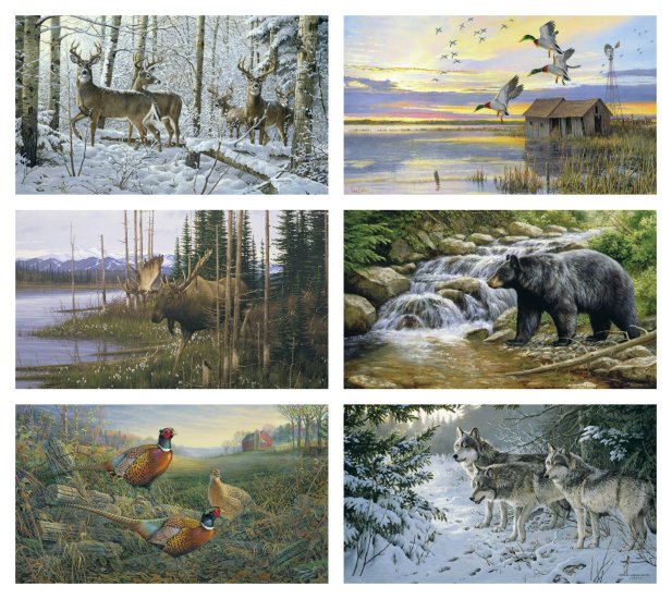 (image for) Six (6) Sheet Wildlife Art- #3208