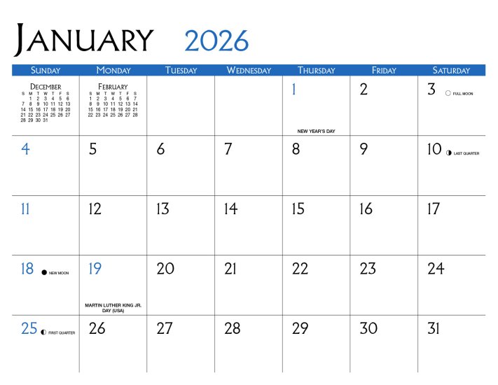 (image for) Custom Full Color 12 Month Full Size-Stapled Version- #CUST360