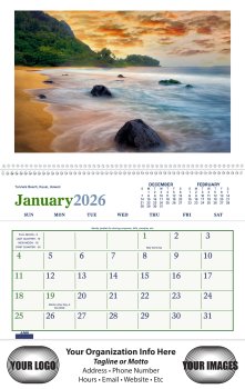 (image for) Twelve (12) Pocket- Beautiful America Wall Calendar- # 4150