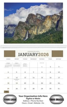 (image for) Twelve (12) Pocket American Splendor Wall Calendar - #4152