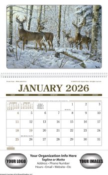 (image for) Twelve (12) Pocket Wildlife Art Wall Calendar- #4153
