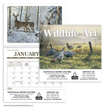 (image for) Twelve (12) Pocket Wildlife Art Wall Calendar- #4153