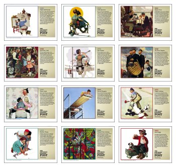 (image for) Twelve (12) Pocket-Saturday Evening Post Illustrations by Norman Rockwell Wall Calendar- # 4156