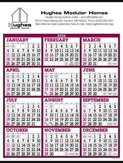 (image for) Big Number Span-A-Year #6202 Burgundy